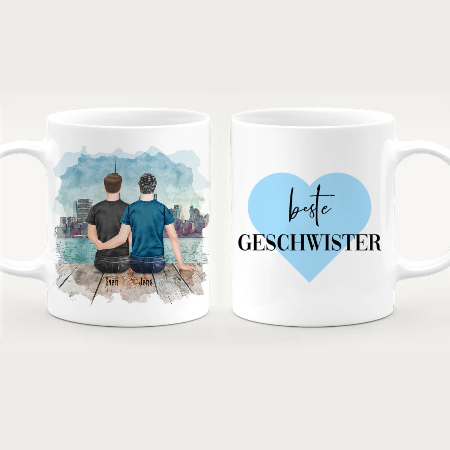 Personalisierte Tasse mit Bruder (2 Brüder)