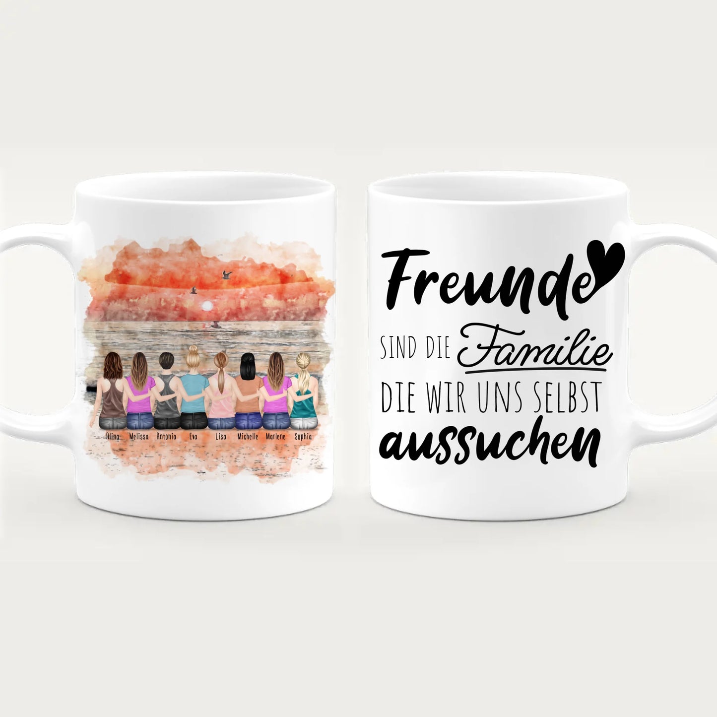 Personalisierte Tasse für Beste Freundinnen (8 Freundinnen)