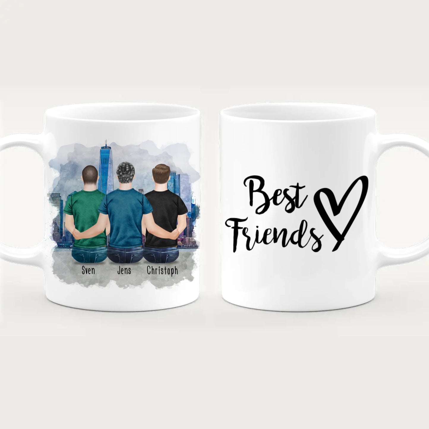 Personalisierte Tasse - Beste Freunde (3 Männer)