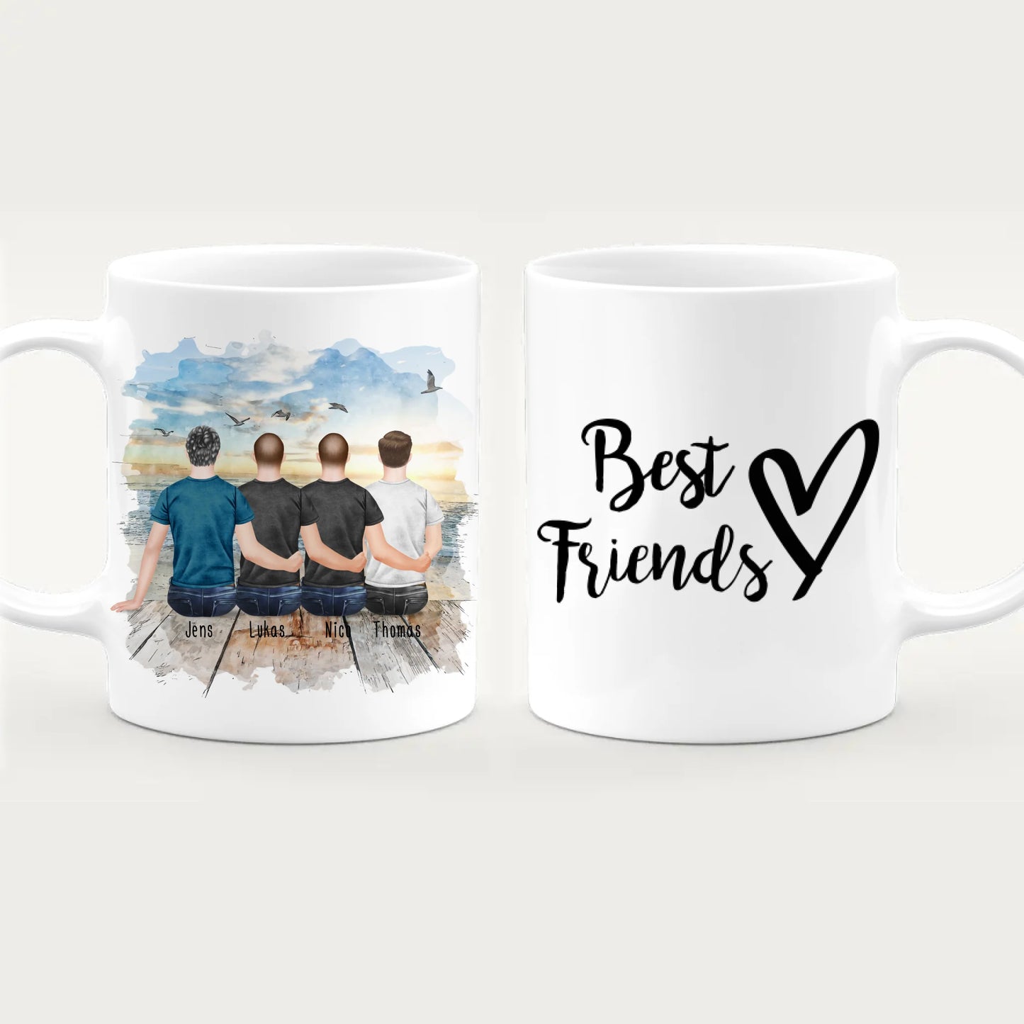 Personalisierte Tasse - Beste Freunde (4 Männer)