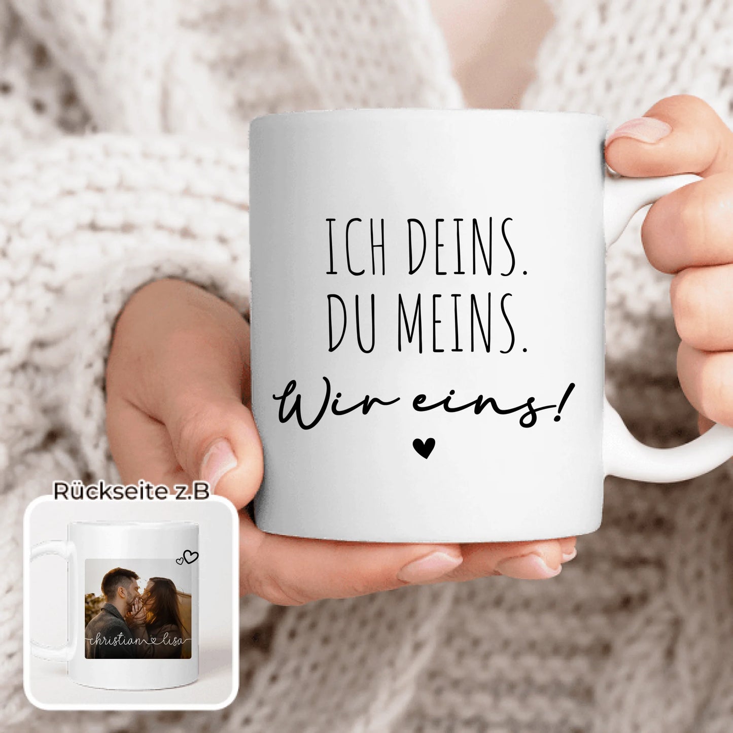 Personalisierte Tasse - Bild und Spruch - Paar-Tasse