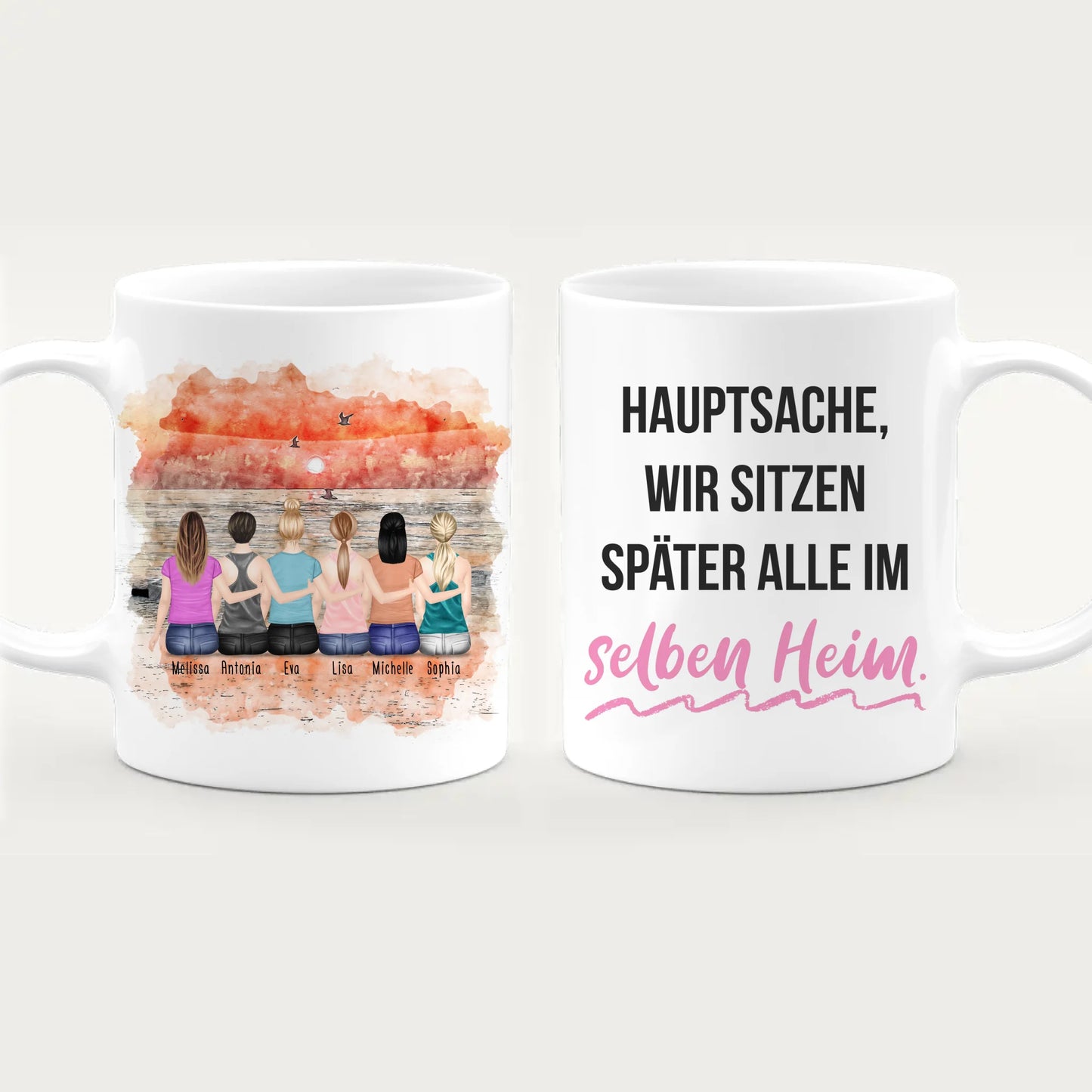 Personalisierte Tasse für Beste Freundinnen (6 Freundinnen)