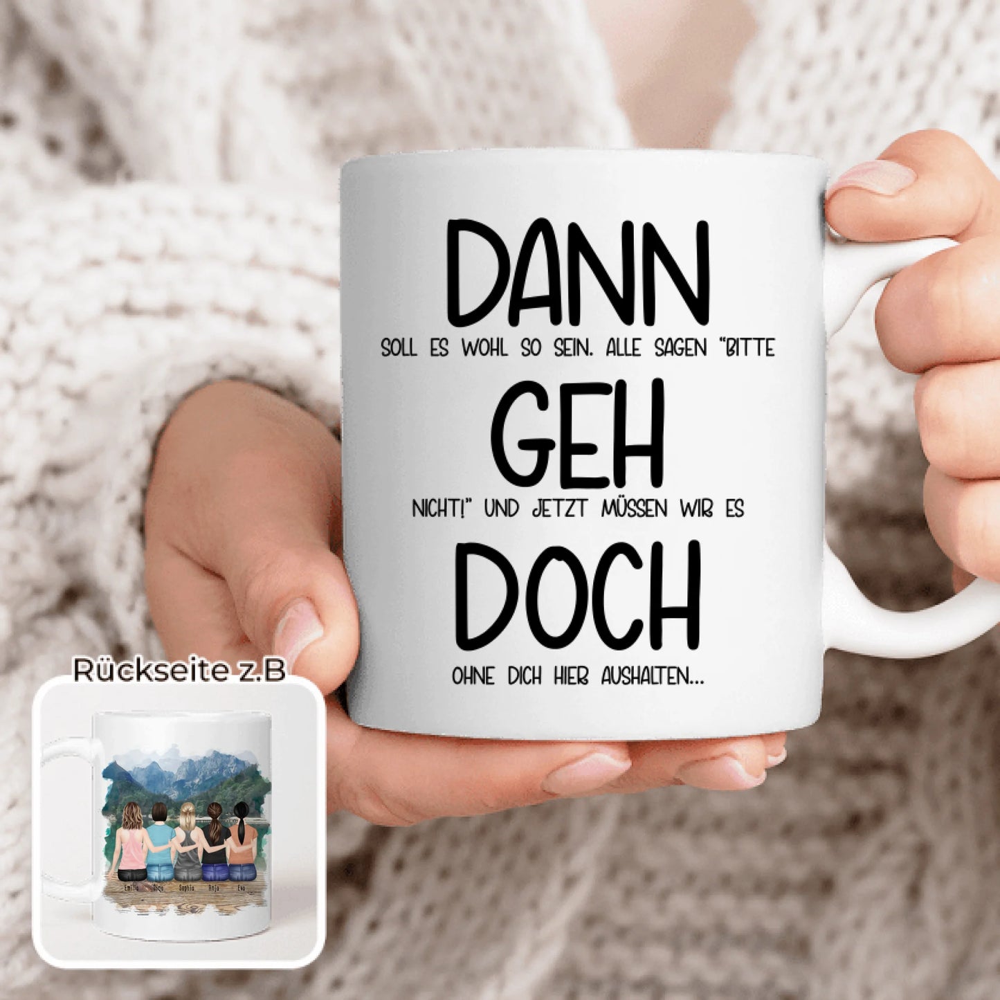 Personalisierte Tasse Kollegen (5 Frauen) - Abschiedsgeschenk