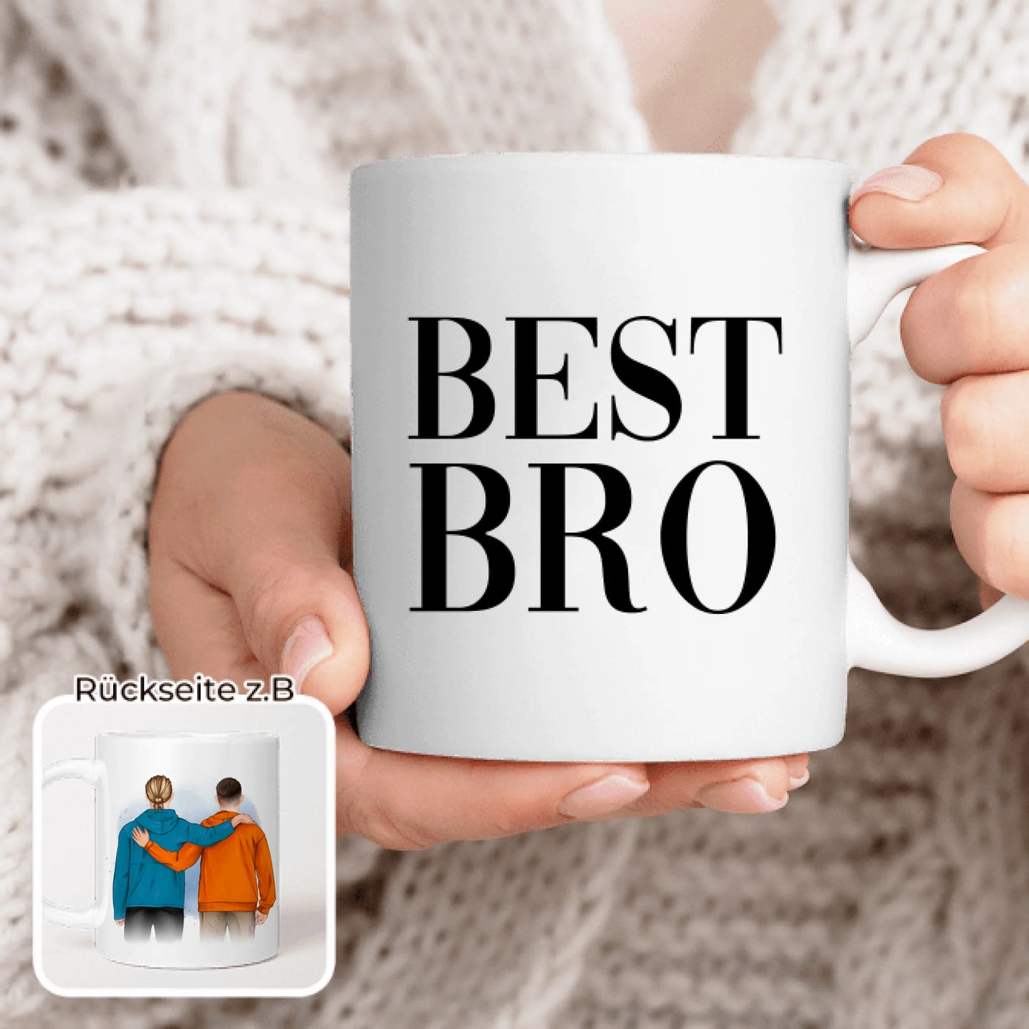 Personalisierte Tasse - 2 männliche Beste Freunde (stehend)