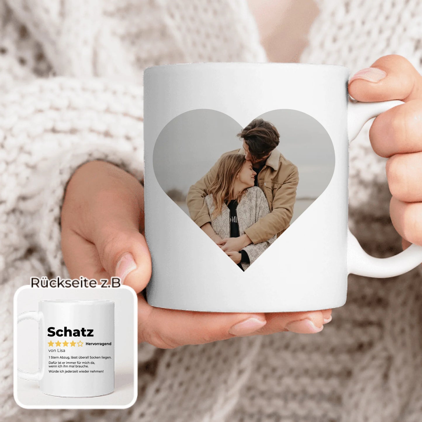 Personalisierte Tasse - Bewertung für Partner