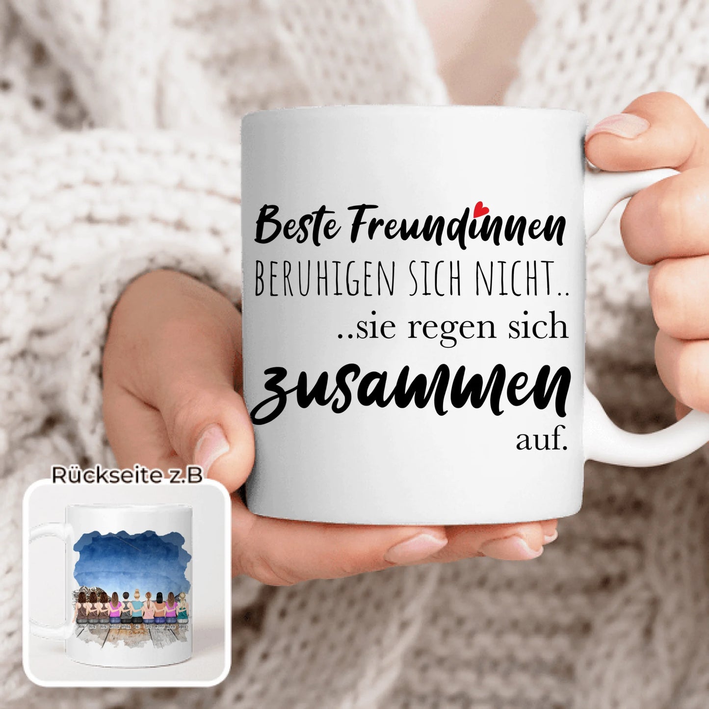 Personalisierte Tasse für Beste Freundinnen (10 Freundinnen)