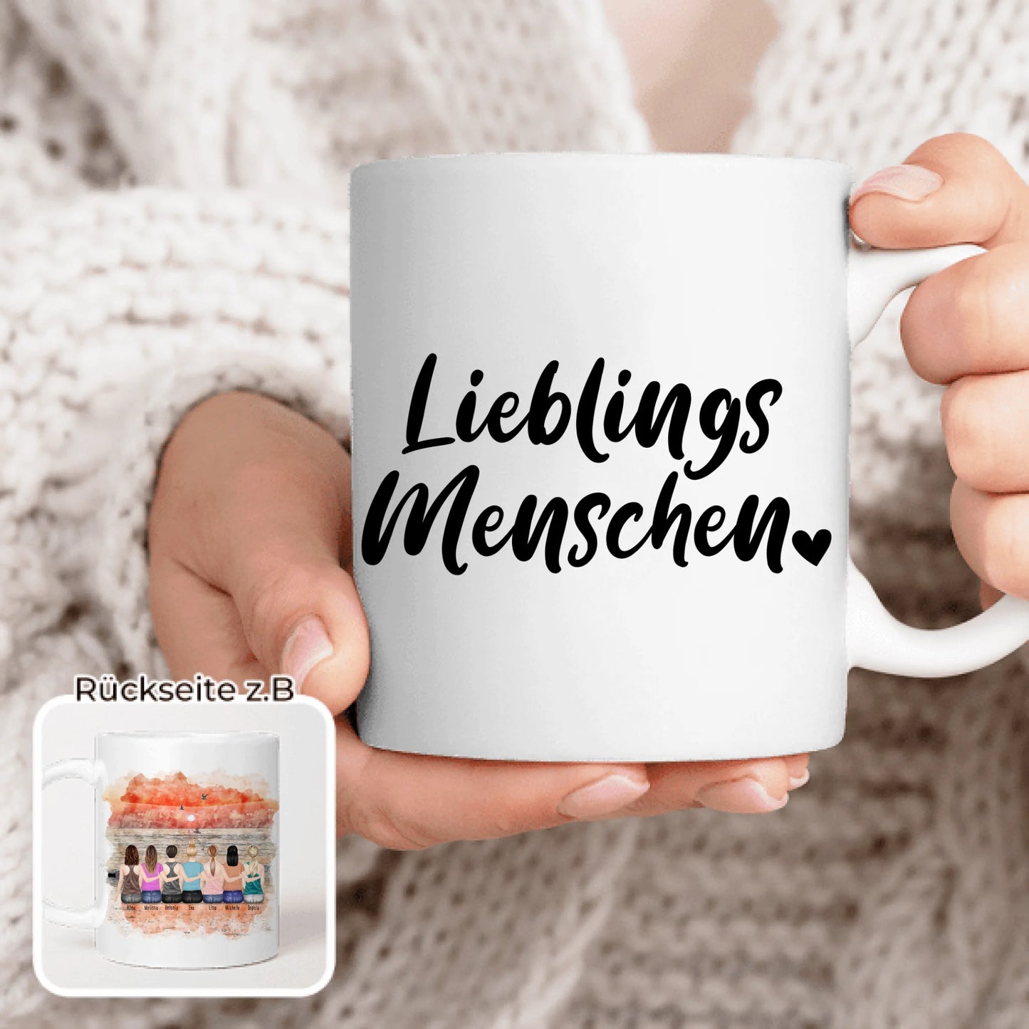 Personalisierte Tasse für Beste Freundinnen (7 Freundinnen)