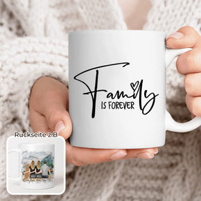 Personalisierte Tasse -  2 Frauen + 1 Mann + 1 Hund