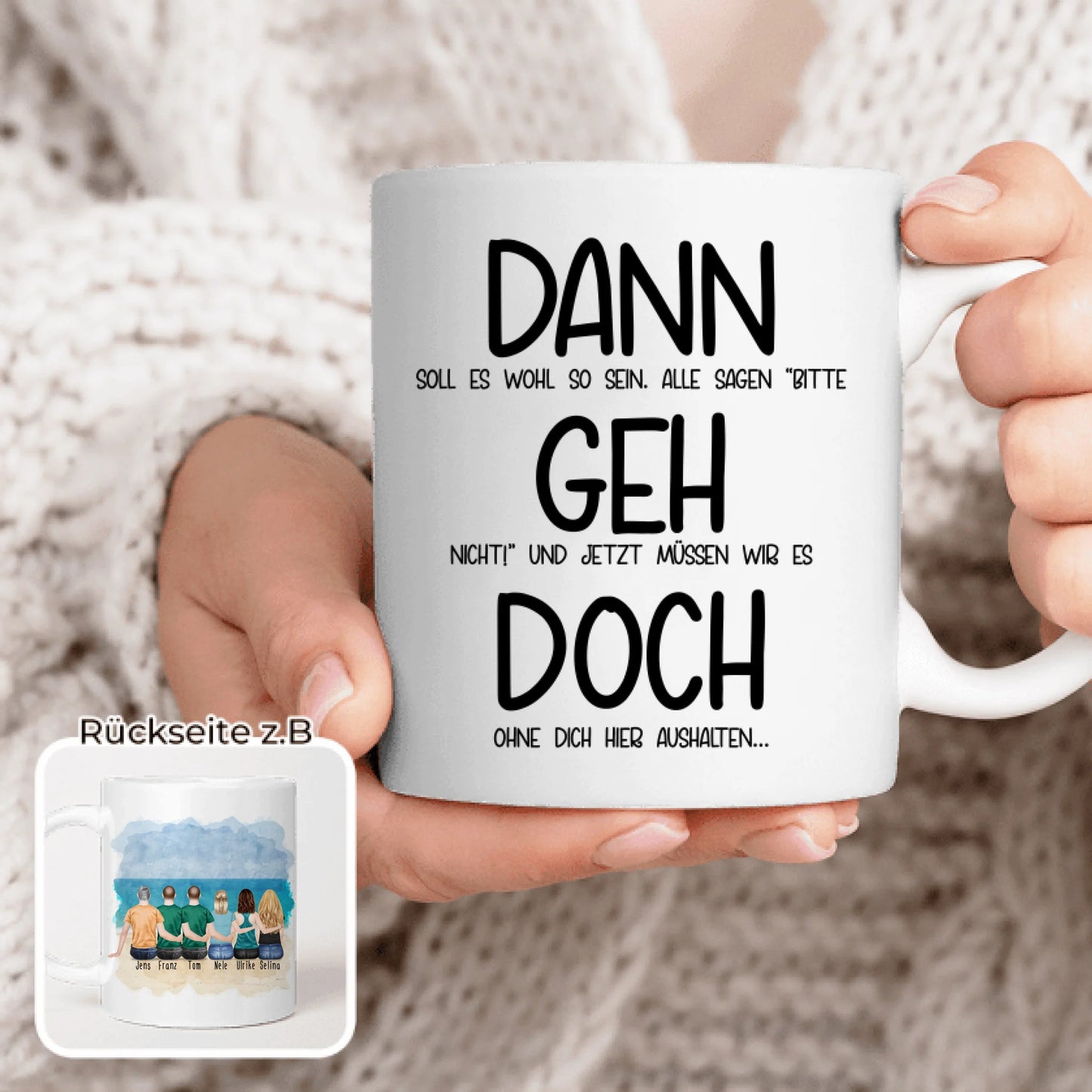 Personalisierte Tasse Kollegen (3 Frauen + 3 Männer) - Abschiedsgeschenk