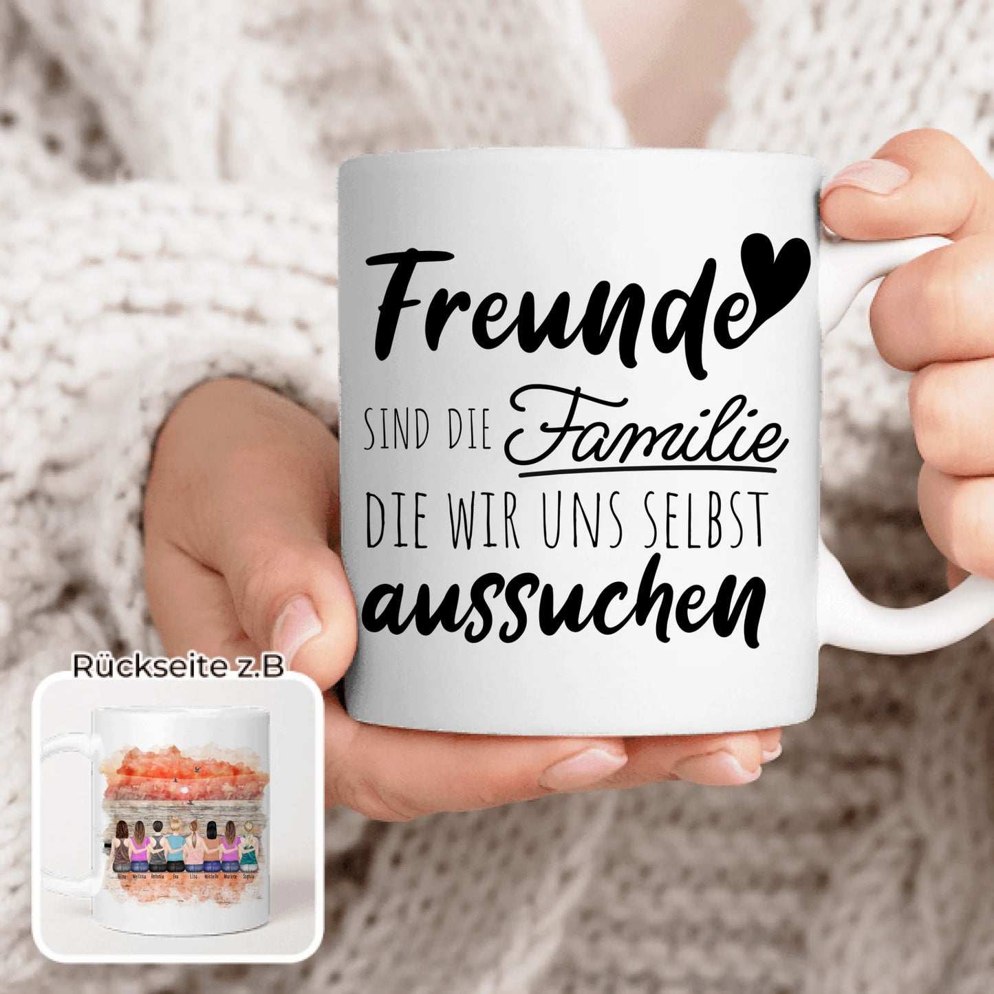 Personalisierte Tasse für Beste Freundinnen (8 Freundinnen)