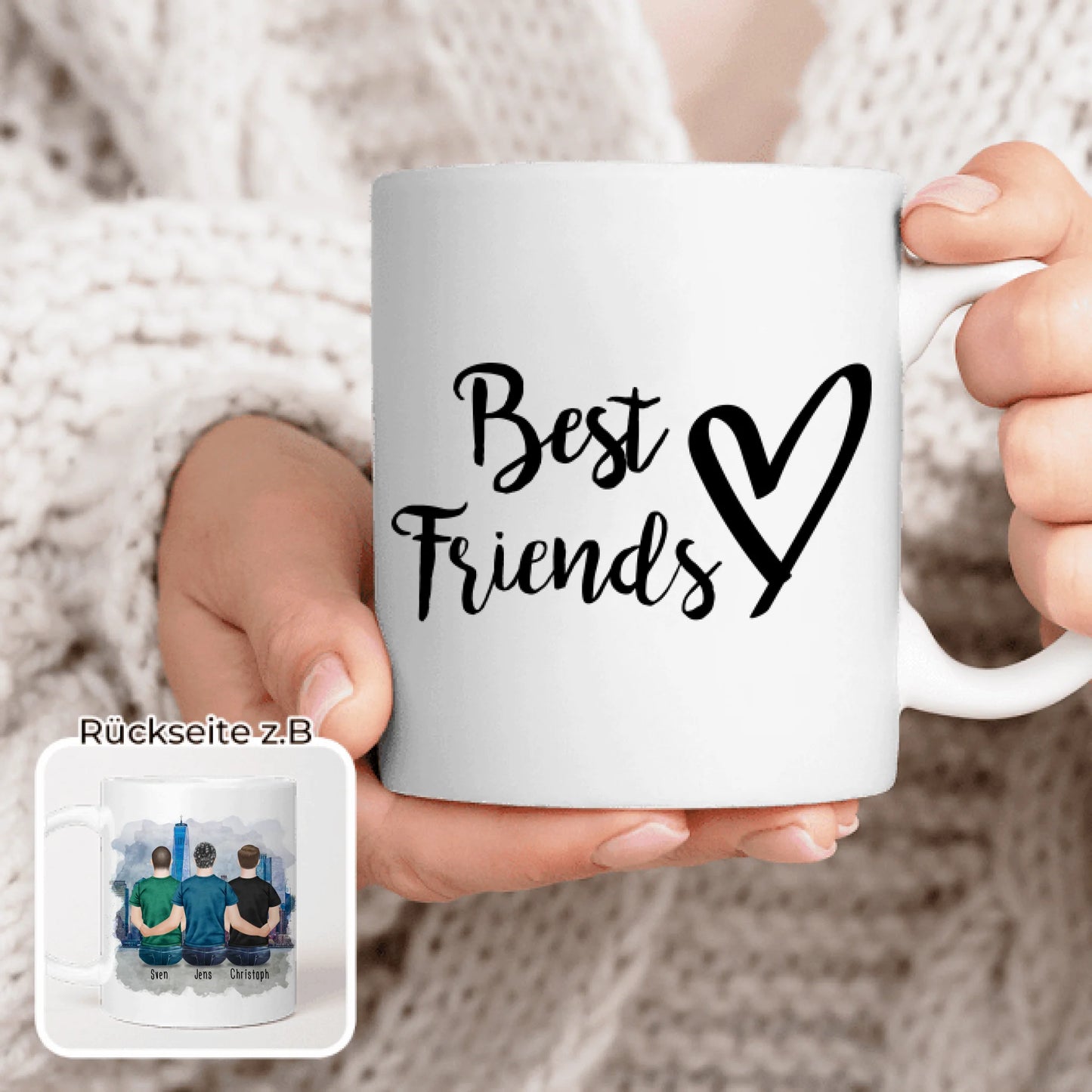 Personalisierte Tasse - Beste Freunde (3 Männer)