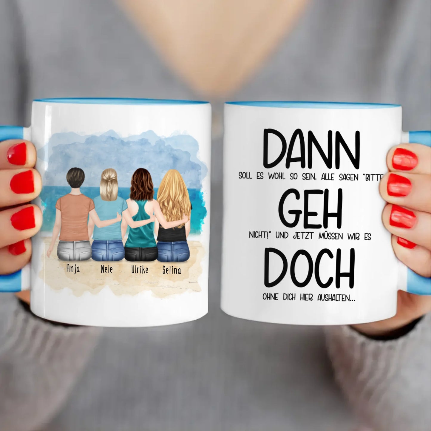 Personalisierte Tasse Kollegen (4 Frauen) - Abschiedsgeschenk