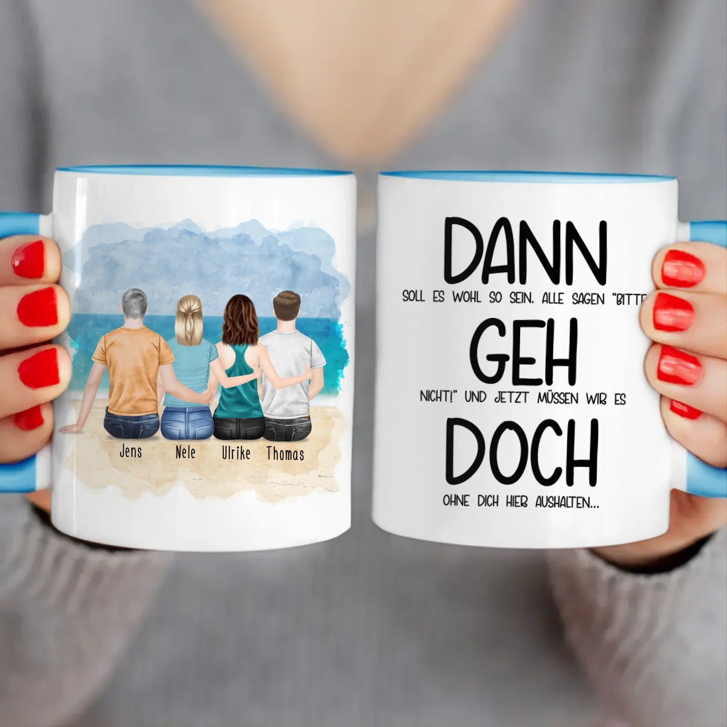 Personalisierte Tasse Kollegen (2 Frauen + 2 Männer) - Abschiedsgeschenk