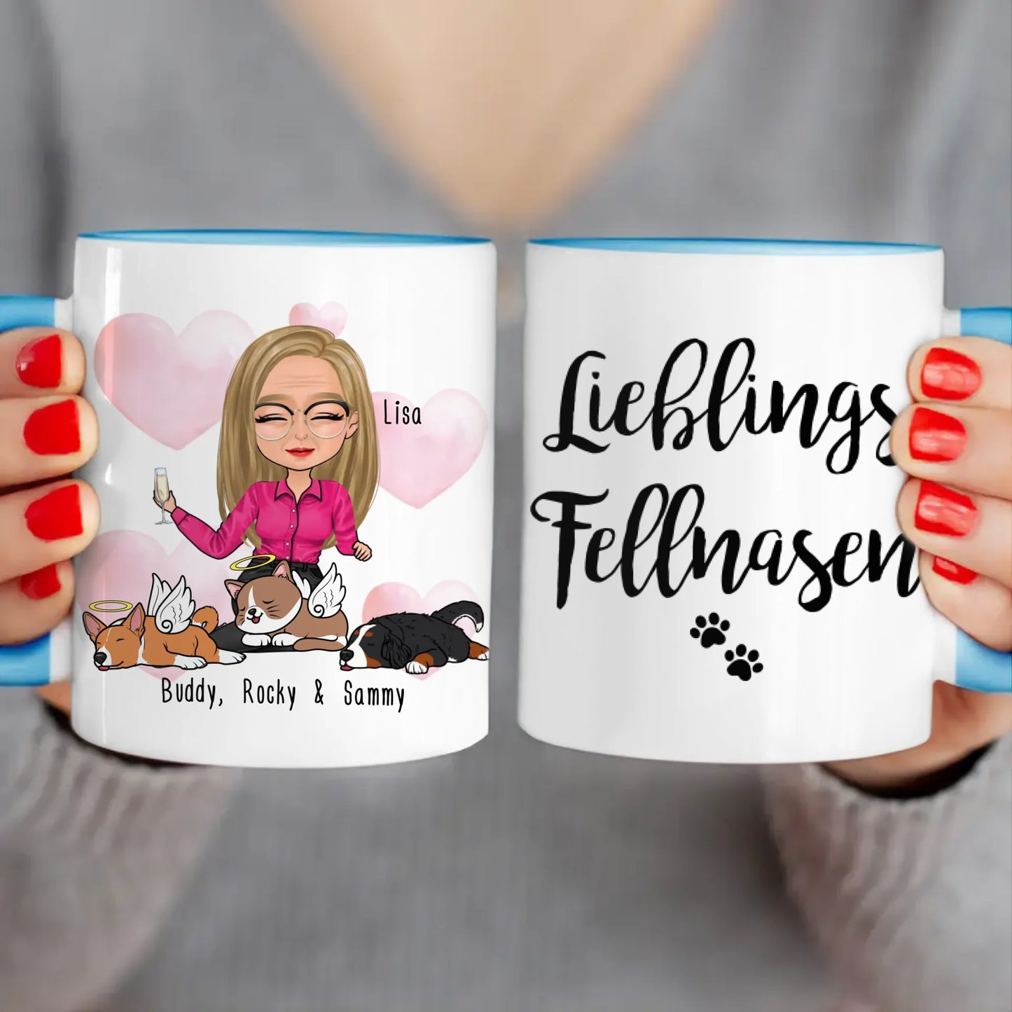 Personalisierte Tasse Hundemama/Katzenmama/Tiermama (1-8 Hunde/Katzen)