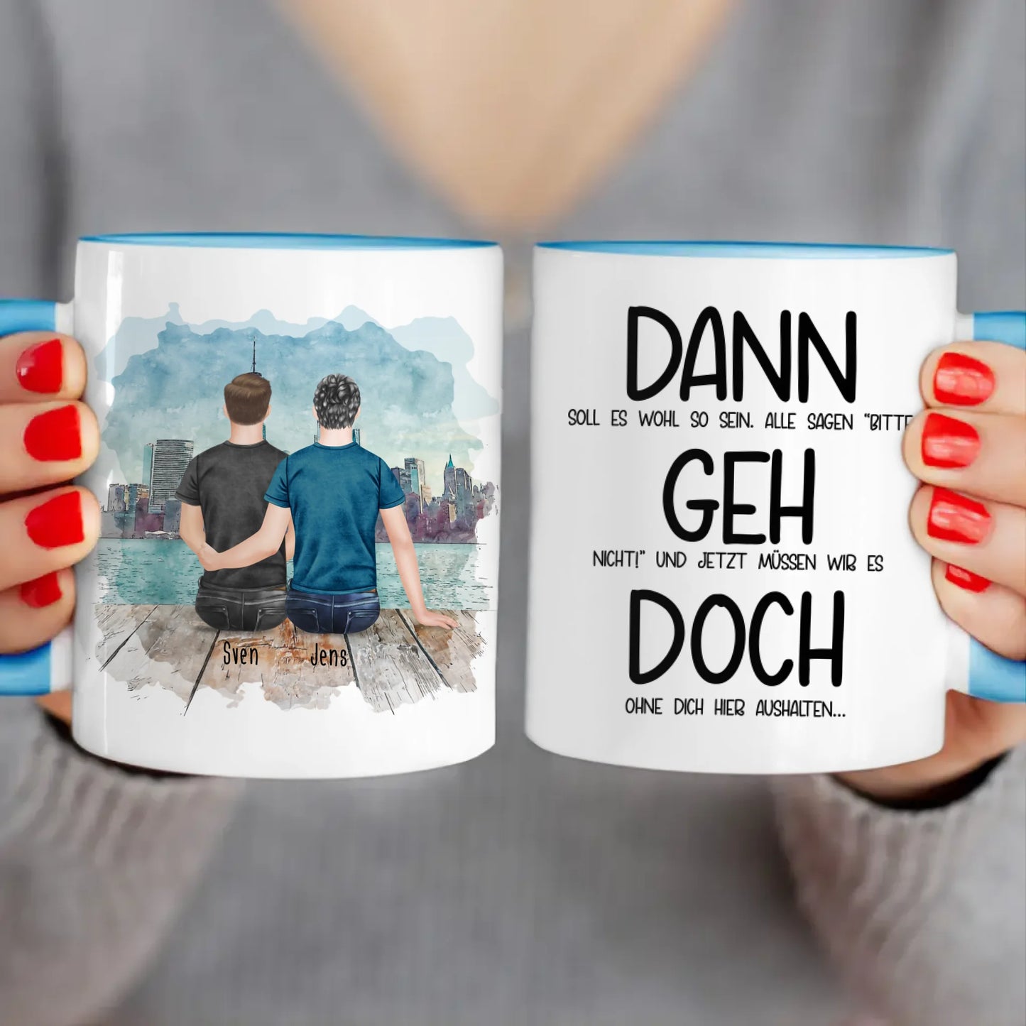 Personalisierte Tasse Kollegen (2 Männer) - Abschiedsgeschenk