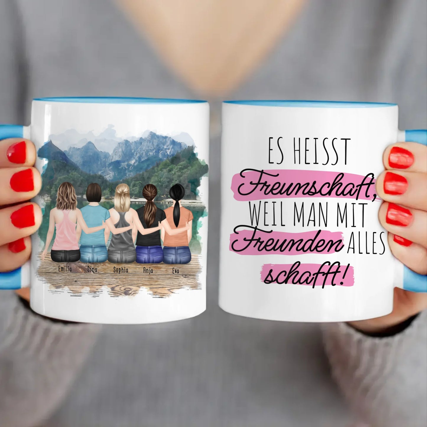 Personalisierte Tasse für Beste Freundinnen (5 Freundinnen)