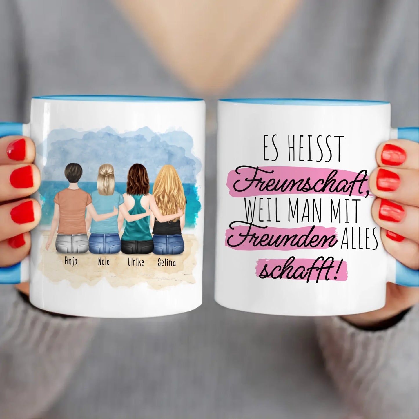 Personalisierte Tasse für Beste Freundinnen (4 Freundinnen)