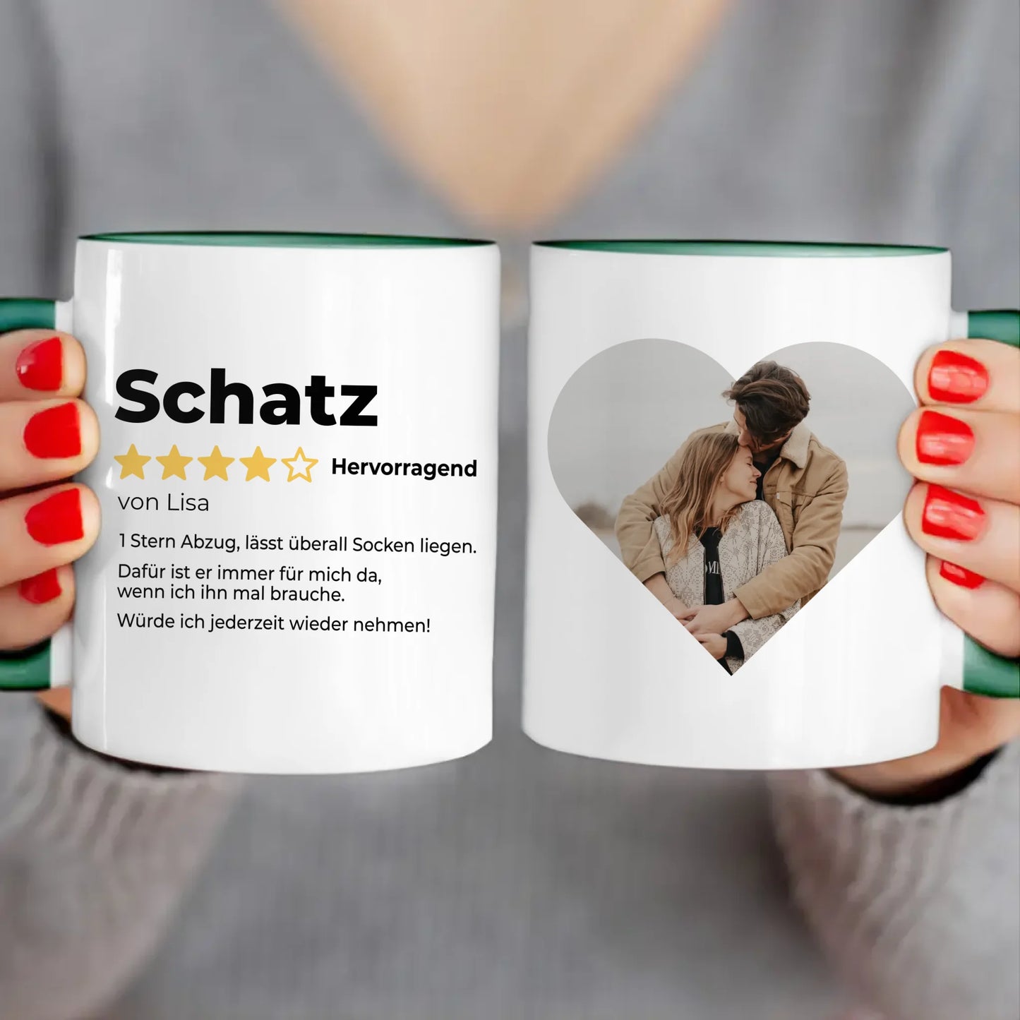 Personalisierte Tasse - Bewertung für Partner