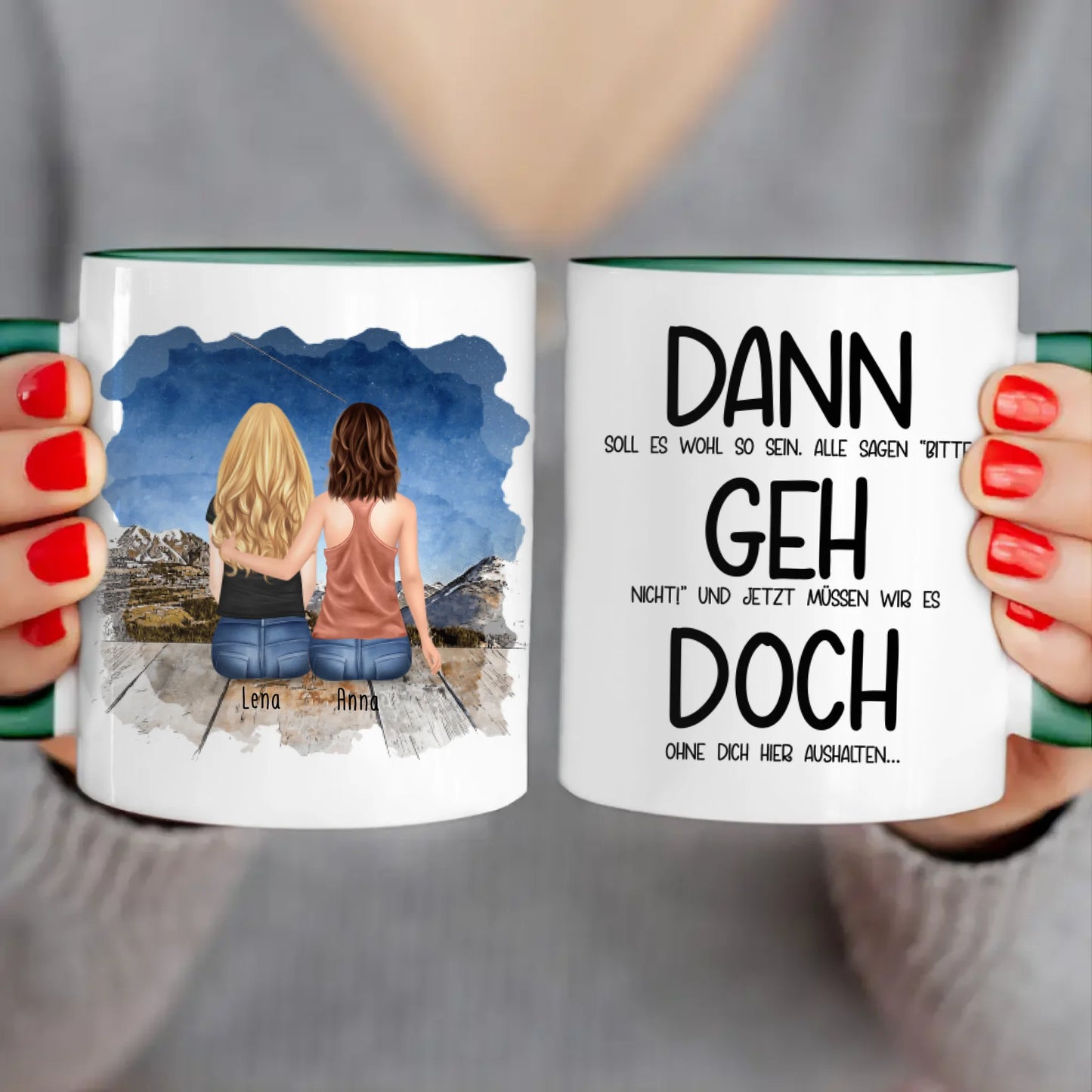 Personalisierte Tasse Kollegen (2 Frauen) - Abschiedsgeschenk