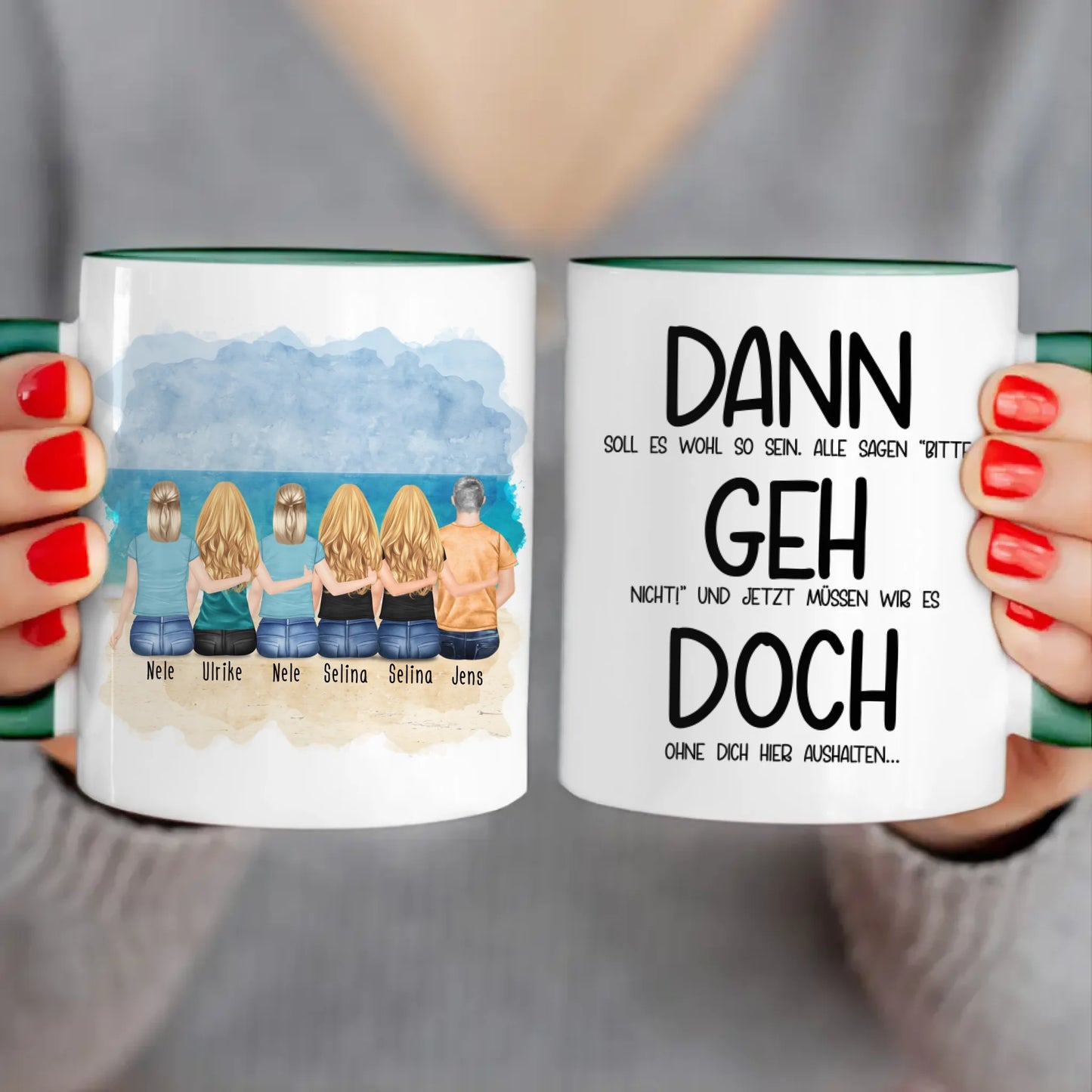 Personalisierte Tasse Kollegen (5 Frauen + 1 Mann) - Abschiedsgeschenk