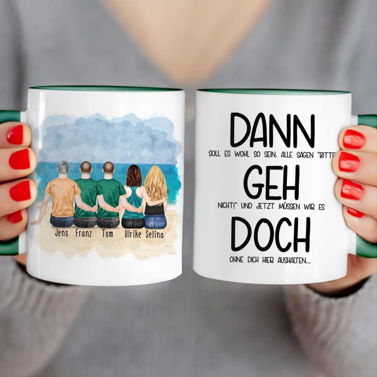 Personalisierte Tasse Kollegen (2 Frauen + 3 Männer) - Abschiedsgeschenk