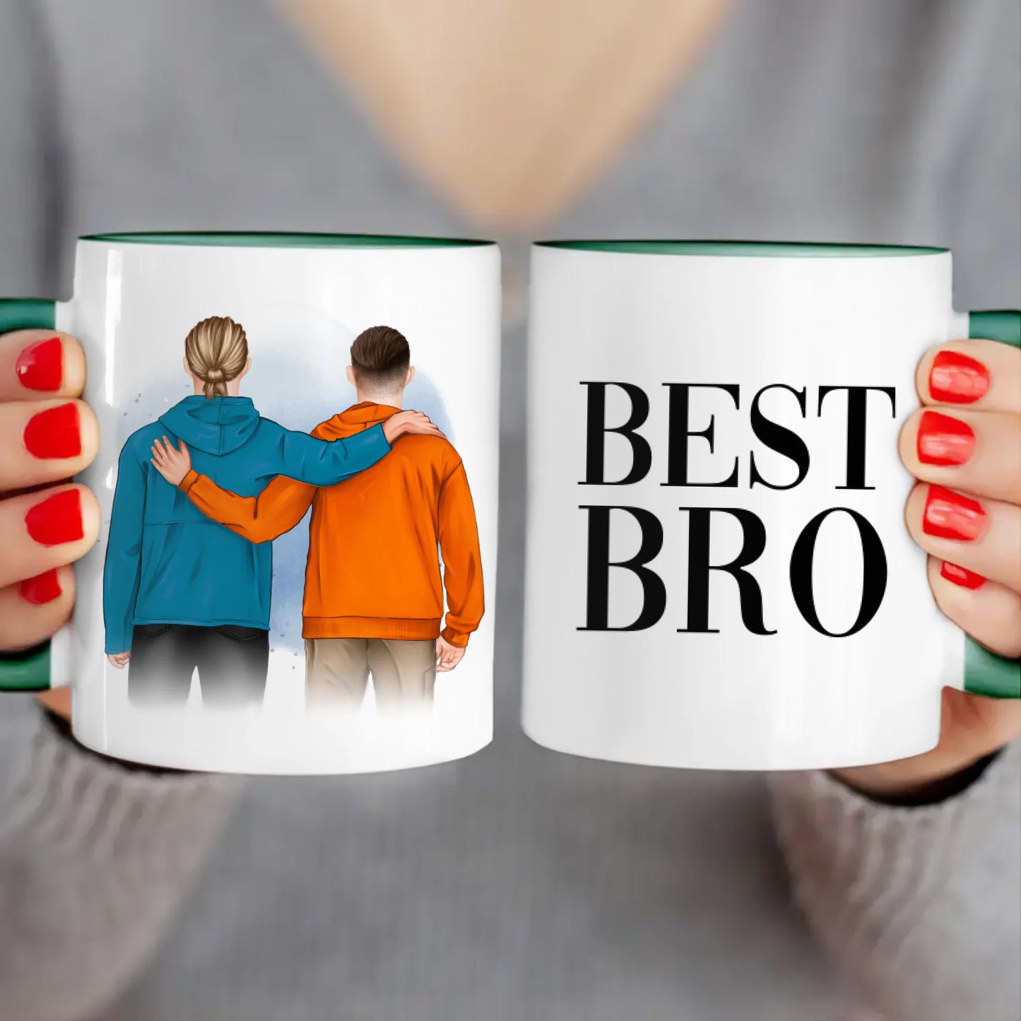 Personalisierte Tasse - 2 männliche Beste Freunde (stehend)