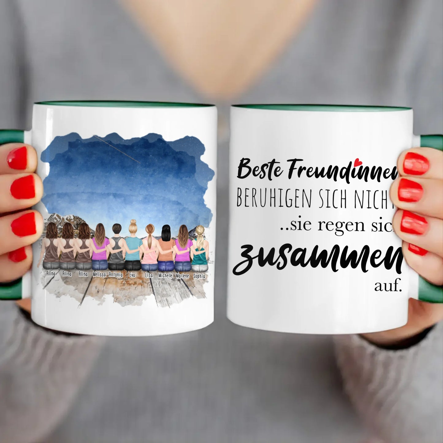 Personalisierte Tasse für Beste Freundinnen (10 Freundinnen)