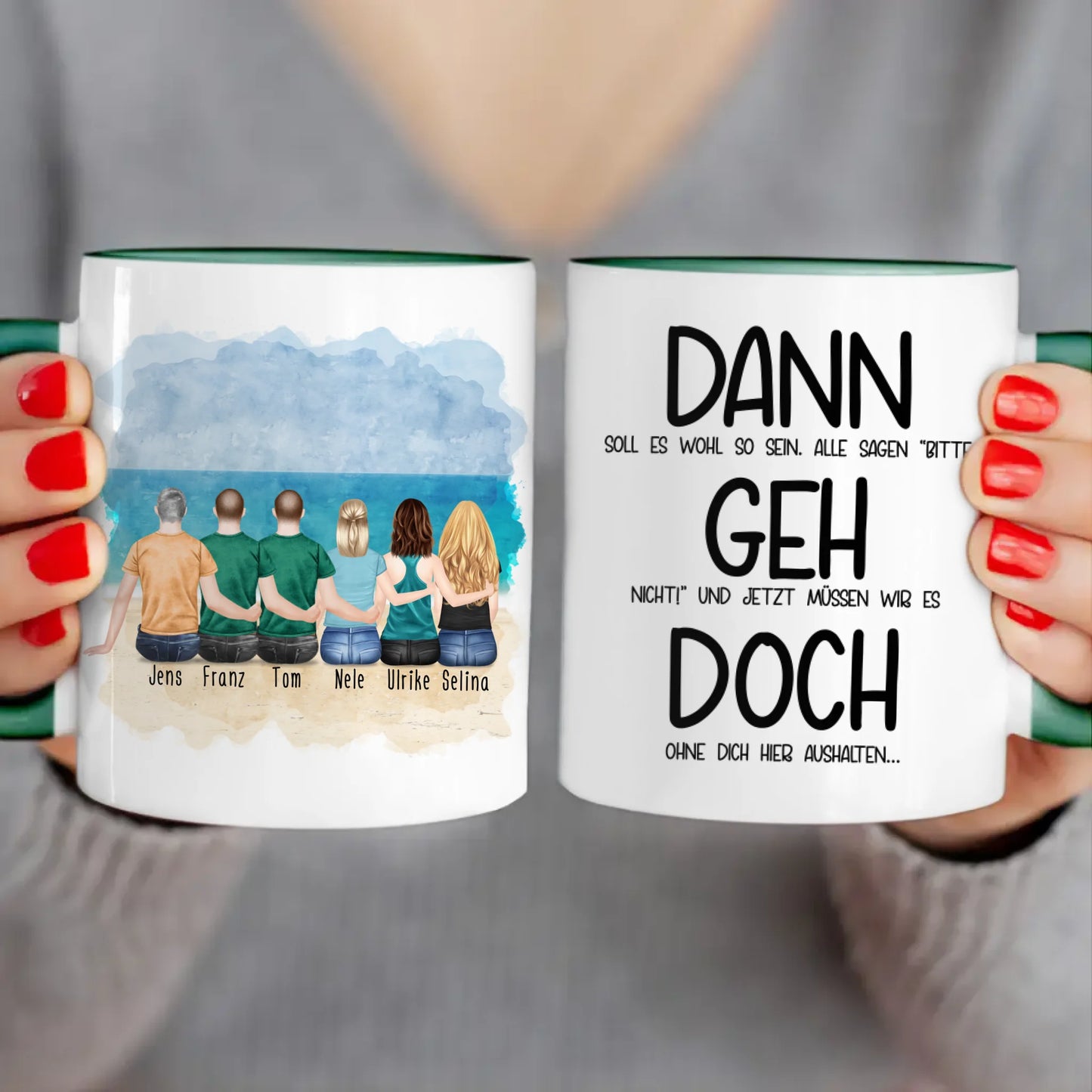 Personalisierte Tasse Kollegen (3 Frauen + 3 Männer) - Abschiedsgeschenk