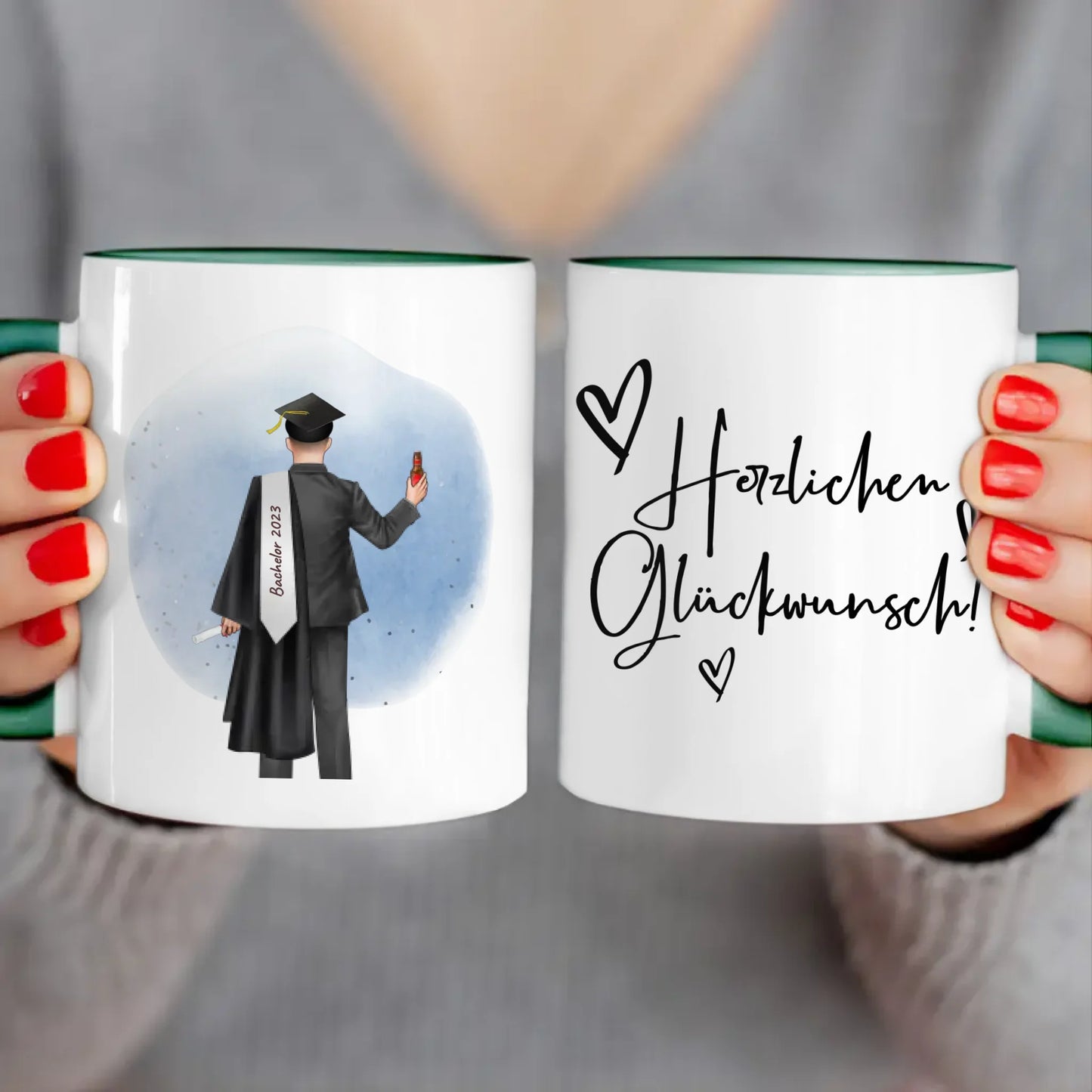 Personalisierte Tasse - Bachelor/Master/Abi/Schulabschluss Geschenk (1 Mann)