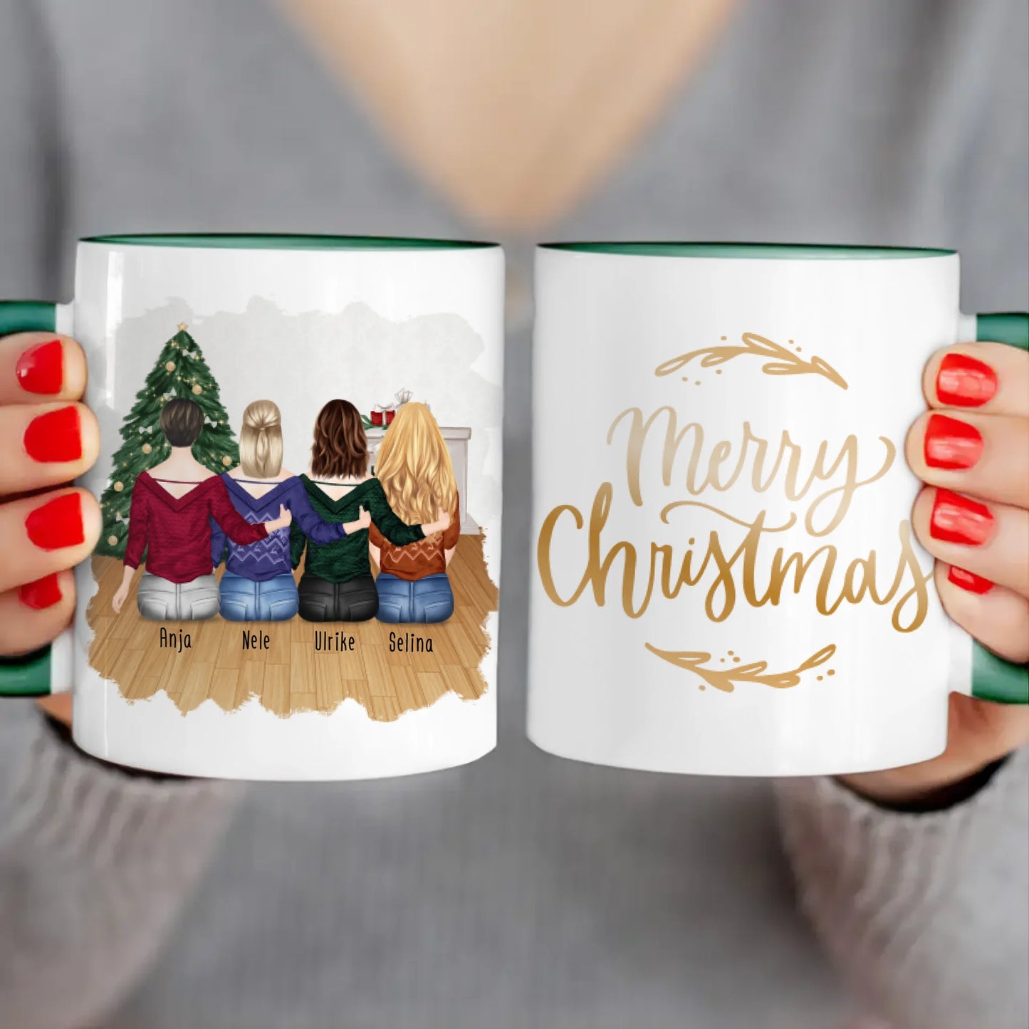 Personalisierte Tasse für Beste Schwestern (4 Schwestern) - Weihnachtstasse