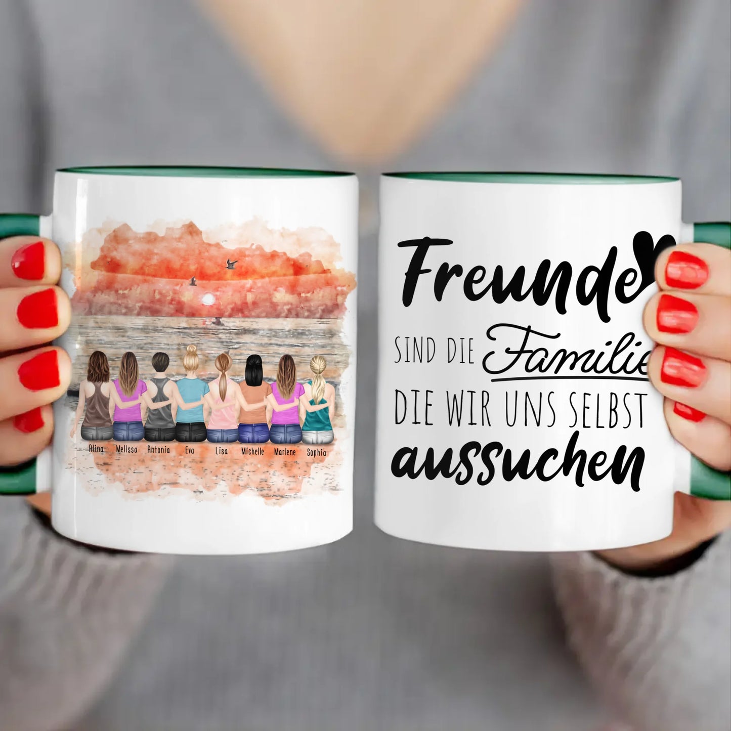 Personalisierte Tasse für Beste Freundinnen (8 Freundinnen)