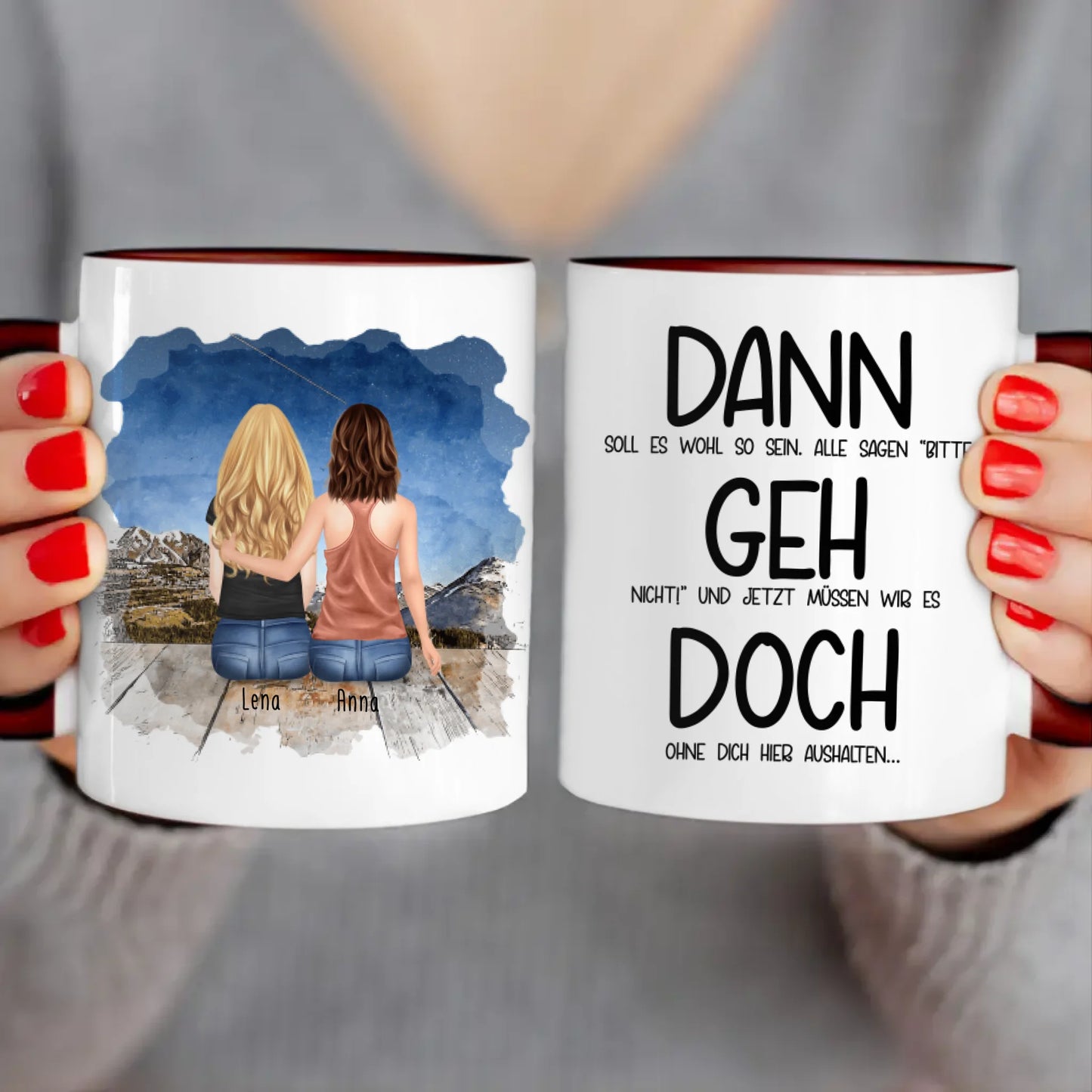 Personalisierte Tasse Kollegen (2 Frauen) - Abschiedsgeschenk