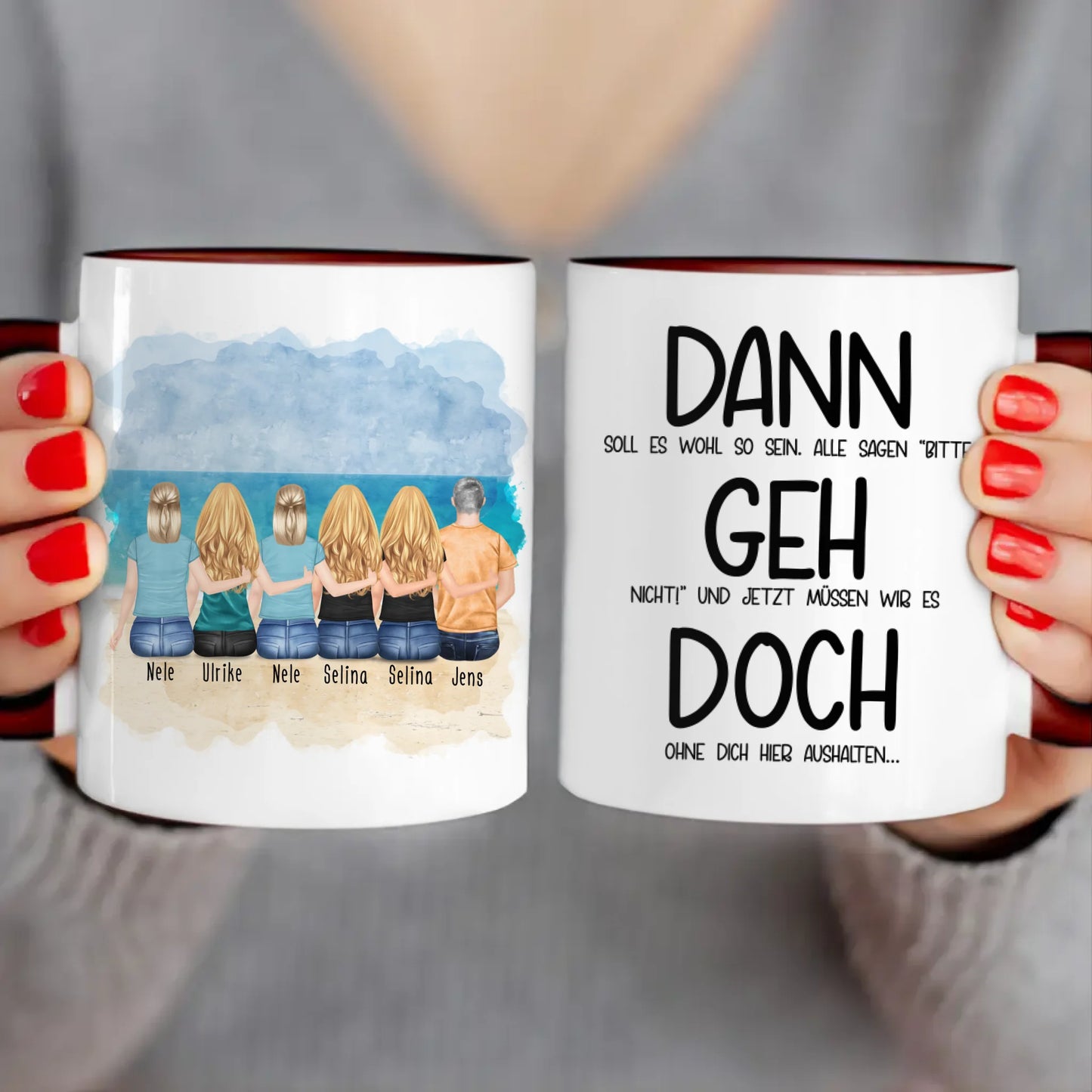 Personalisierte Tasse Kollegen (5 Frauen + 1 Mann) - Abschiedsgeschenk