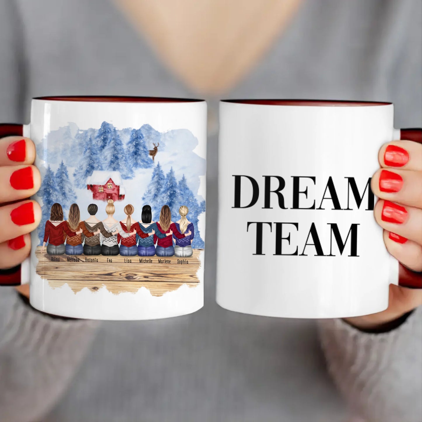 Personalisierte Tasse für Beste Freundinnen (8 Freundinnen) - Weihnachtstasse