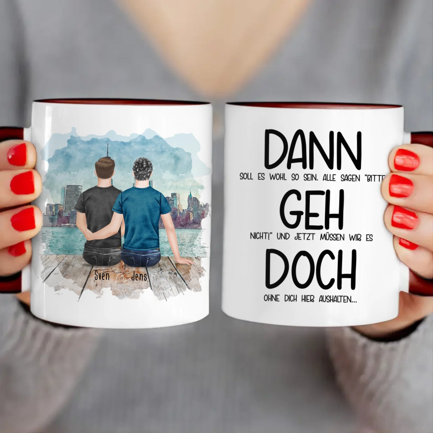 Personalisierte Tasse Kollegen (2 Männer) - Abschiedsgeschenk