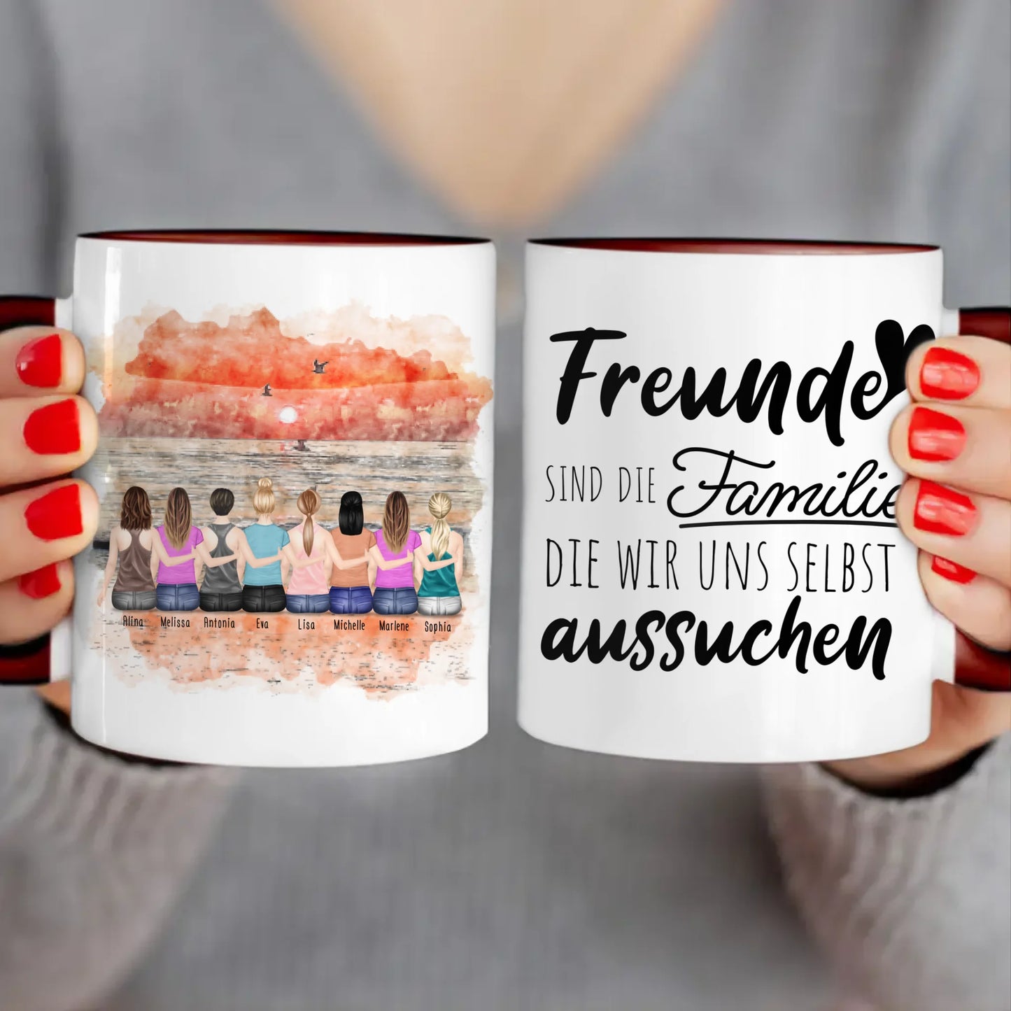 Personalisierte Tasse für Beste Freundinnen (8 Freundinnen)