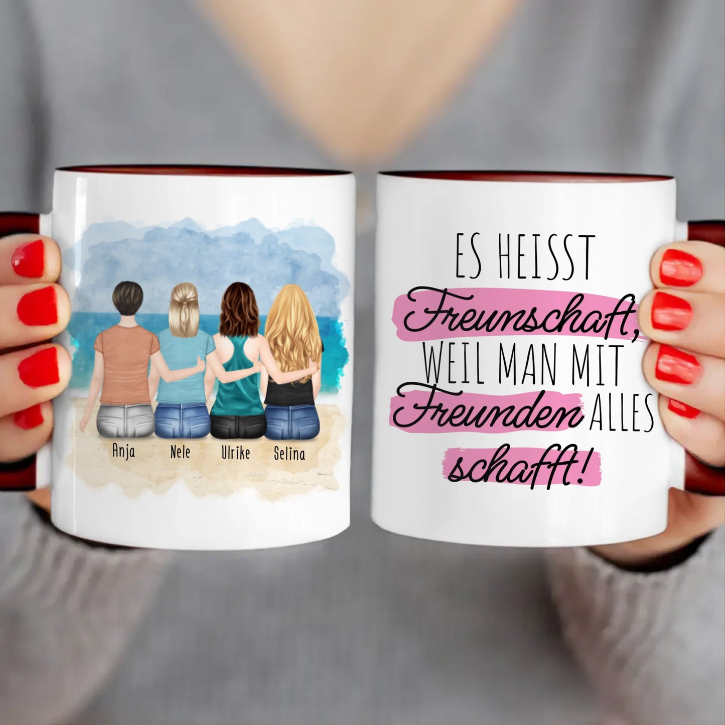 Personalisierte Tasse für Beste Freundinnen (4 Freundinnen)