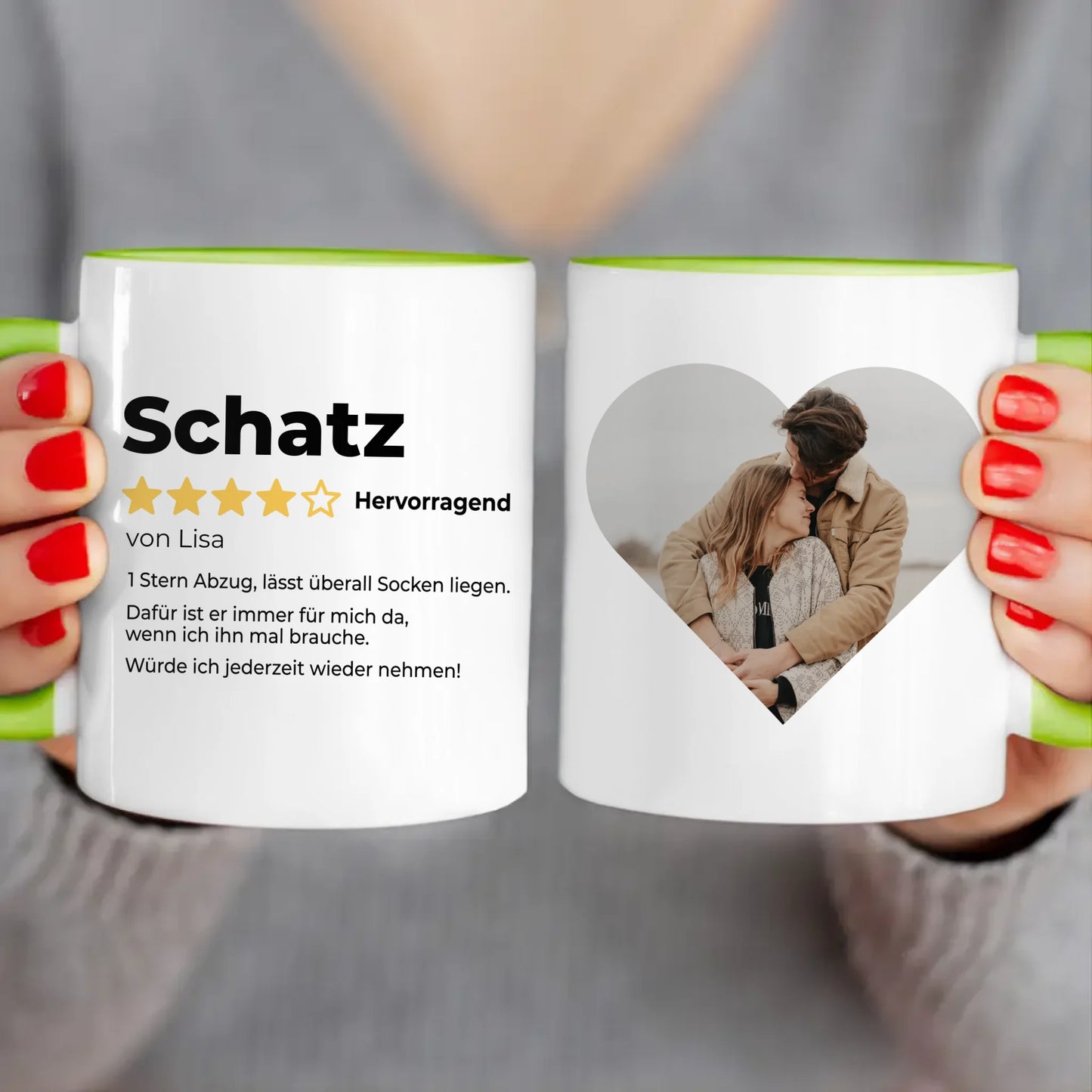 Personalisierte Tasse - Bewertung für Partner