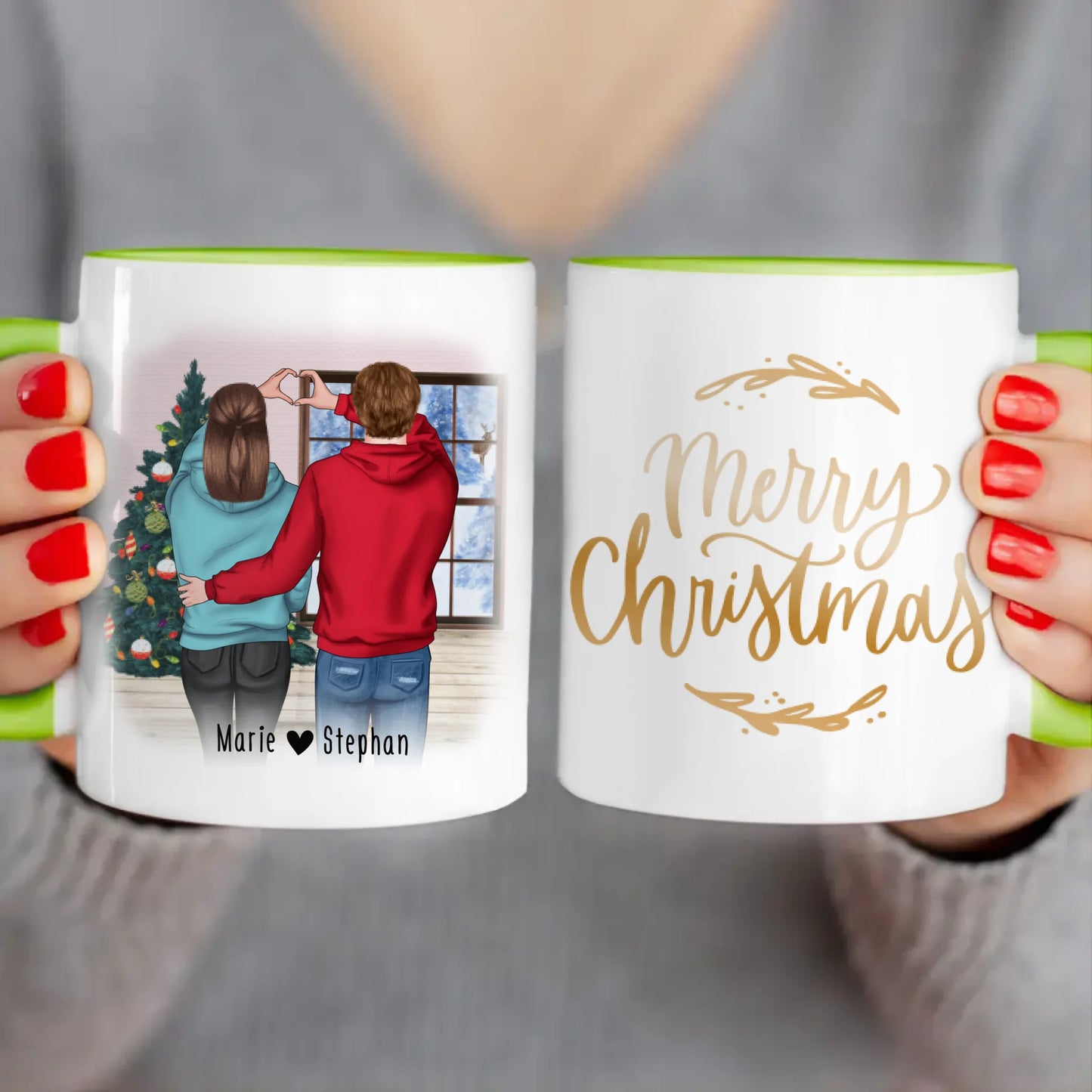 Personalisierte Tasse - Paar/Pärchen (stehend) - Weihnachtstasse