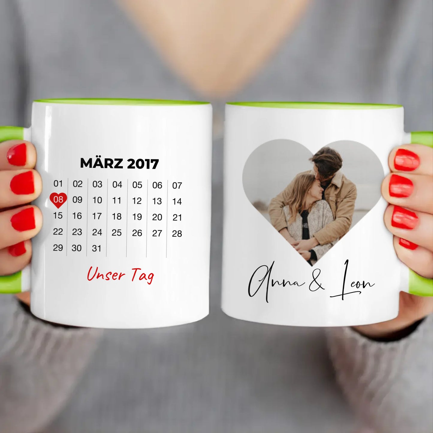 Personalisierte Tasse mit Jahrestag und Bild - Jahrestag Geschenk für Paare