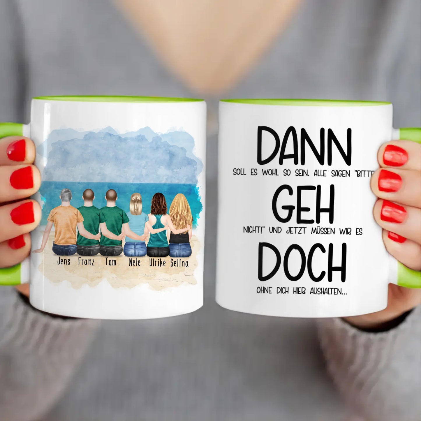 Personalisierte Tasse Kollegen (3 Frauen + 3 Männer) - Abschiedsgeschenk