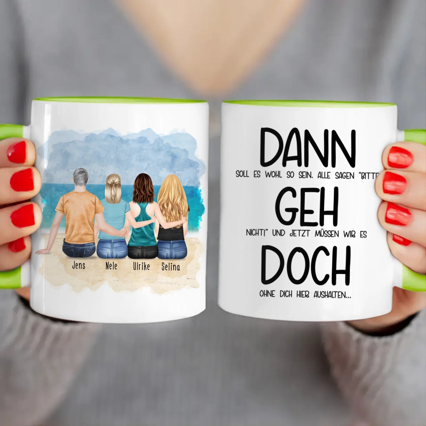 Personalisierte Tasse Kollegen (3 Frauen + 1 Mann) - Abschiedsgeschenk