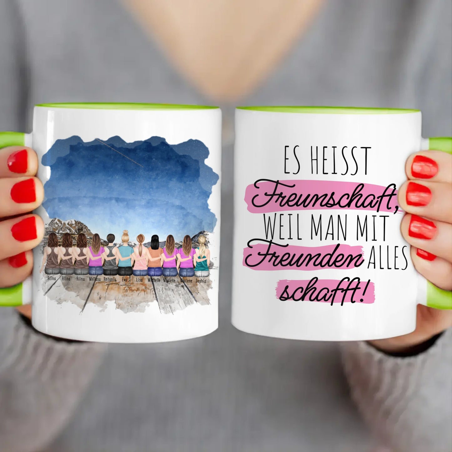 Personalisierte Tasse für Beste Freundinnen (11 Freundinnen)