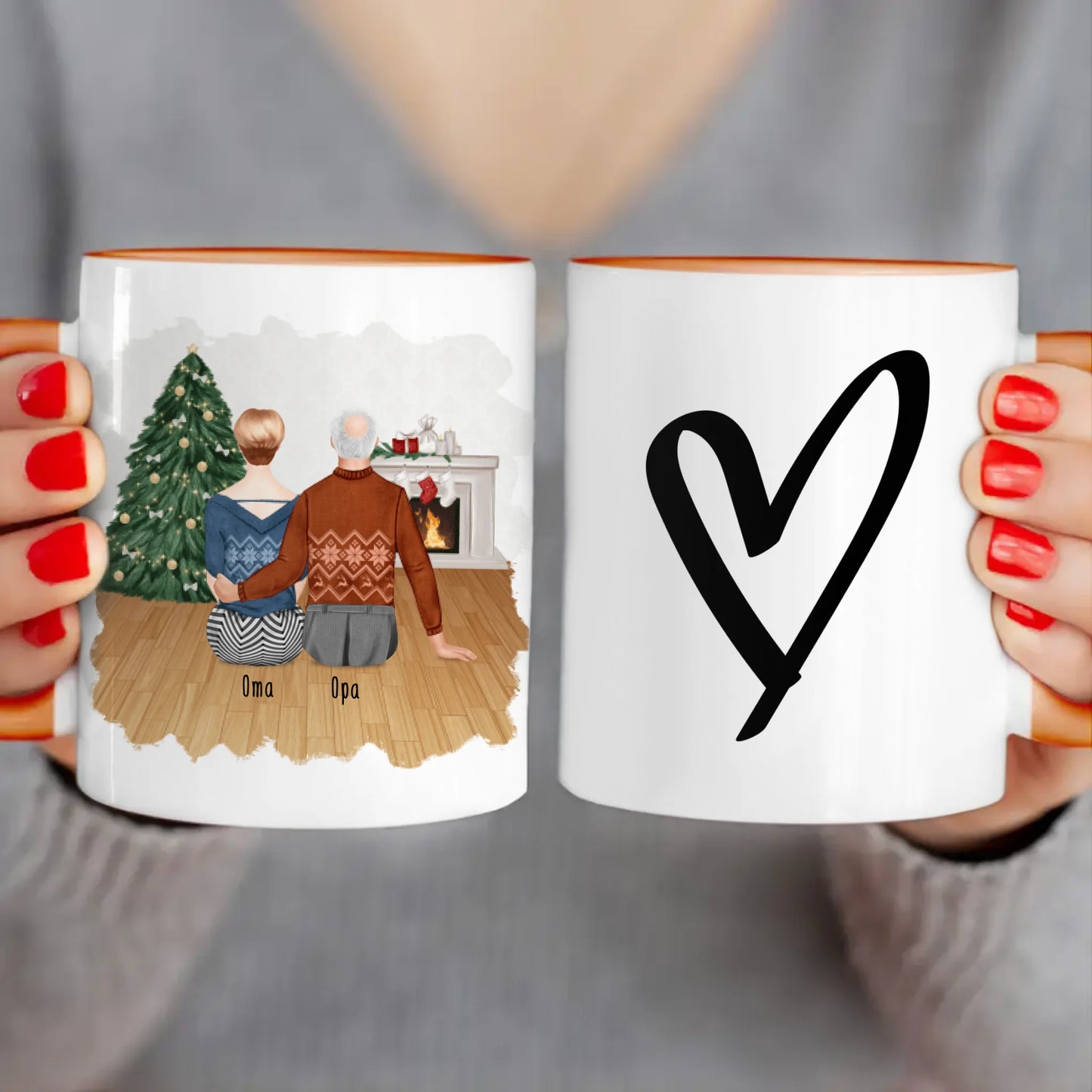 Personalisierte Tasse mit Oma und Opa - Weihnachtstasse