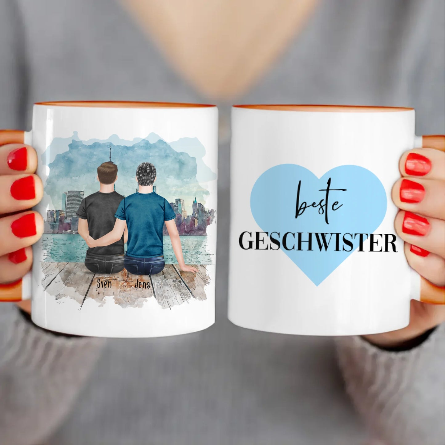 Personalisierte Tasse mit Bruder (2 Brüder)