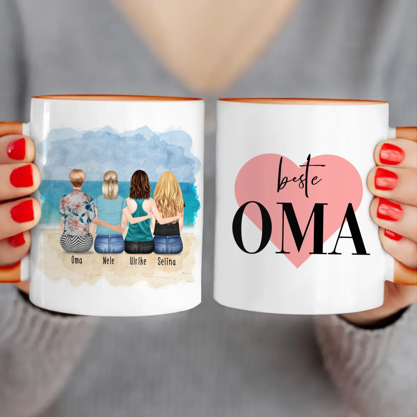 Personalisierte Tasse für Oma (3 Frauen + 1 Oma)