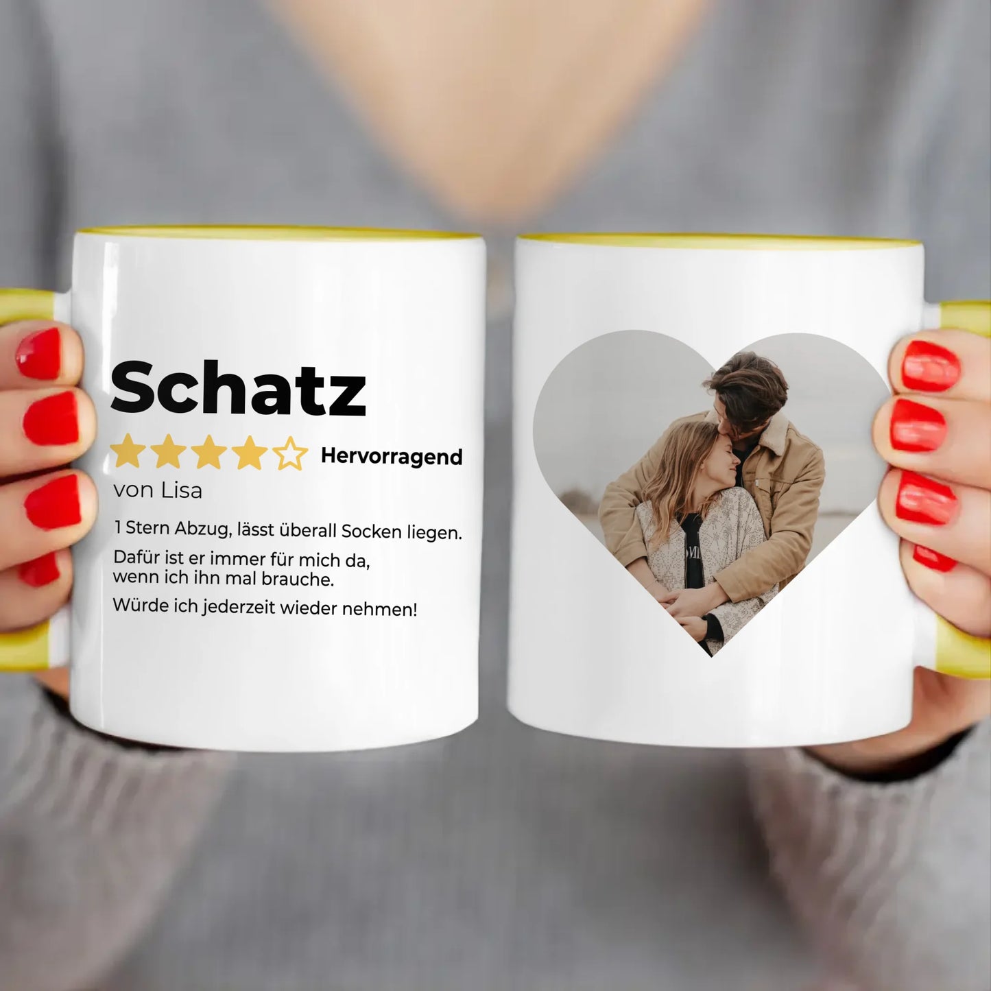 Personalisierte Tasse - Bewertung für Partner