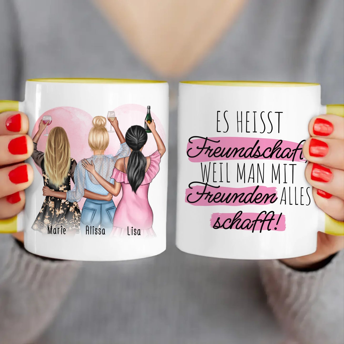 Personalisierte Tasse Beste Freundinnen (3 Freundinnen)