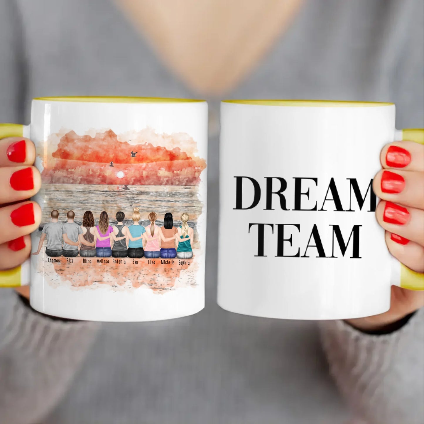 Personalisierte Tasse - Beste Freunde (7 Frauen + 2 Männer)