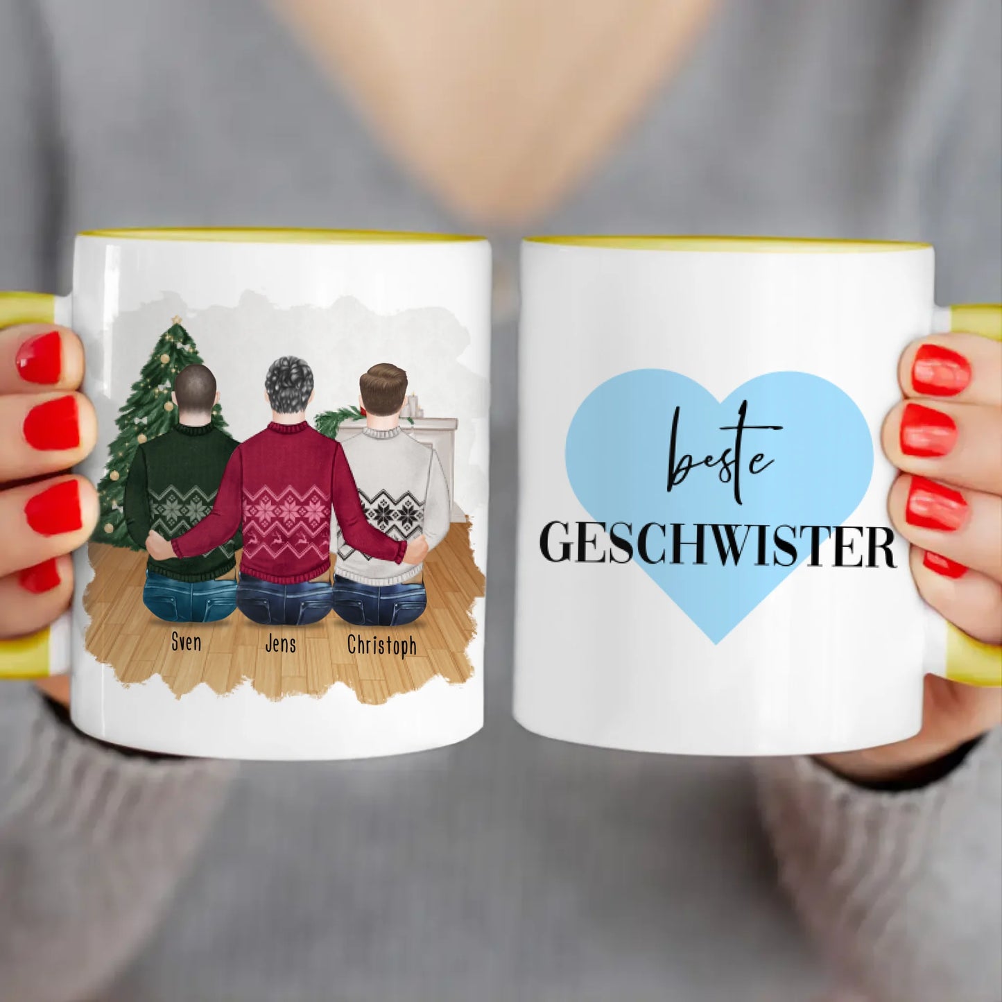 Personalisierte Tasse mit Bruder (3 Brüder) - Weihnachtstasse